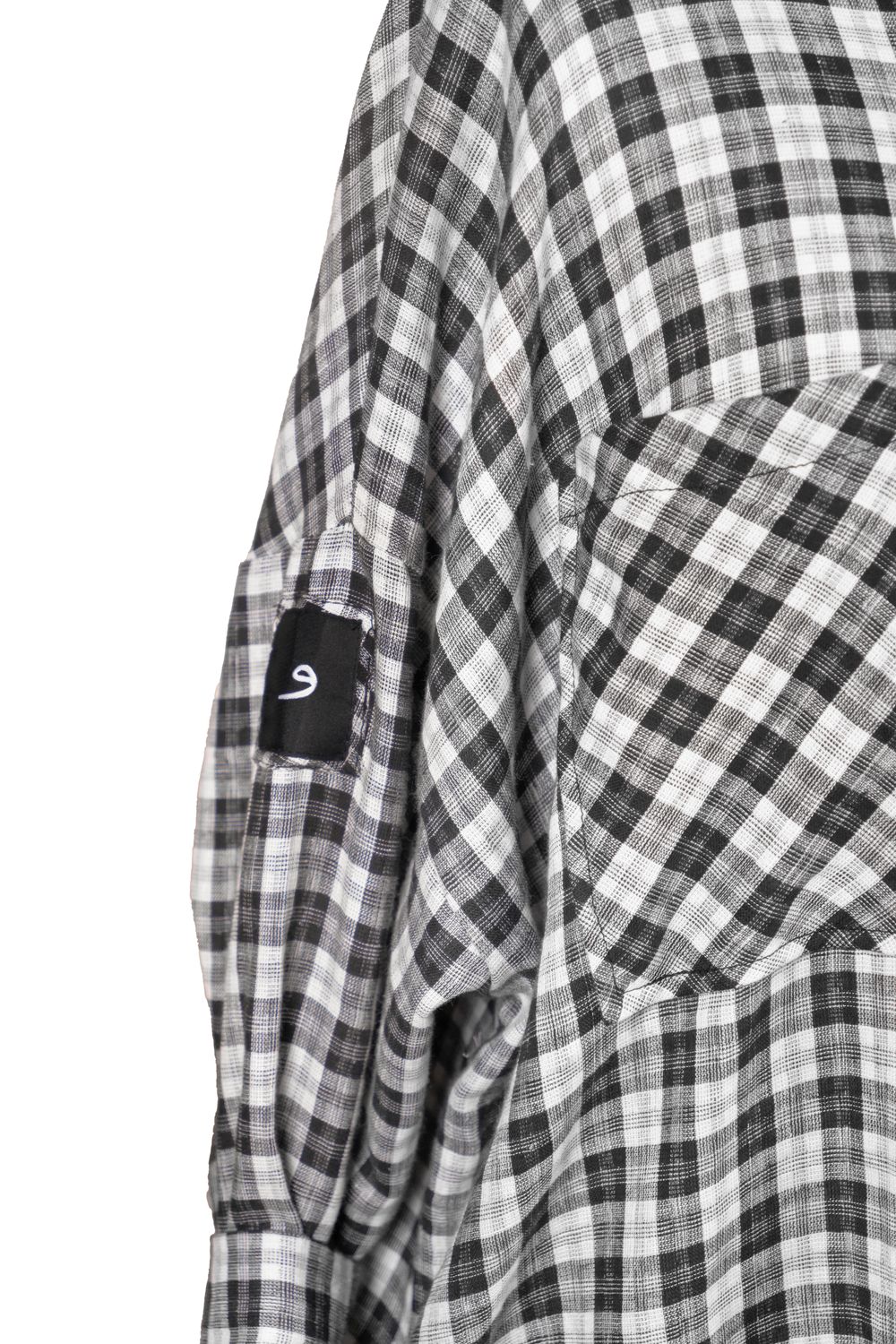 Hooded Check Shirt — و sleeve patch and chest pocket
