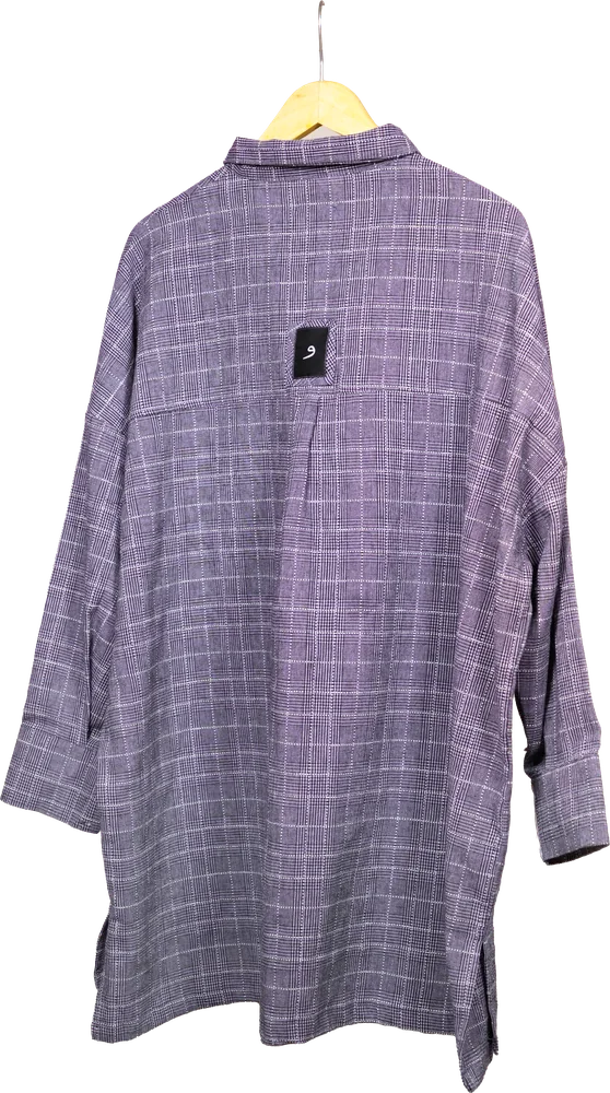The Windowpane Shirt, back view on a hanger